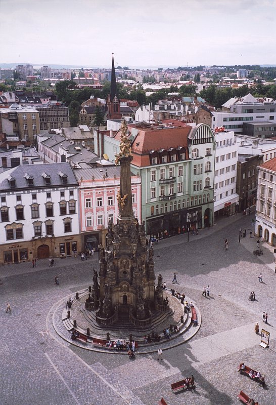 Sloup nejsvětější trojice Olomouc shora